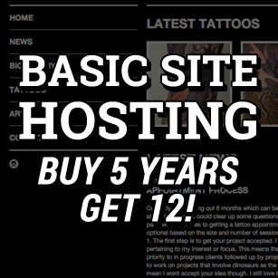 Basic Site hosting 12 years for the price of one.